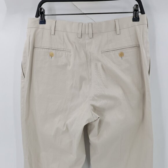 Brioni Journey Trouser mens 32x29 EU50 Sea Island Cotton Neutral flat front pant - Picture 4 of 15